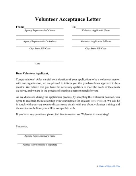 Official Acceptance Letter Sample Hq Printable Documents