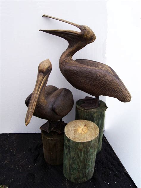 Life Sized Brown Or White Pelican Statue Open Mouth Artist Etsy