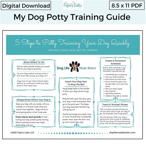 5 Step Guide to Puppy Potty Training Dog Potty Training PRINTABLE Tips