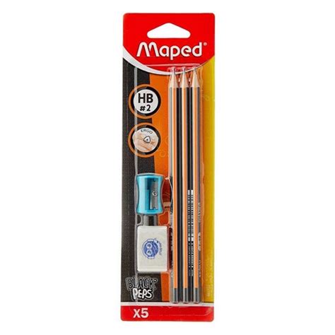 KIT LAPIS GRAFITE MAPED BLACK PEPS 1 APONTADOR 1 BORRACHA Kit Escolar