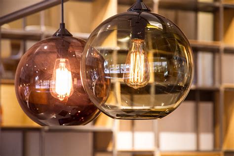 Edison Light Bulbs Accentuate Hand-blown Glass Shapes