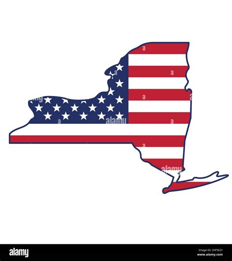 new york ny state shape silhouette with usa flag icon logo vector isolated on white background ...