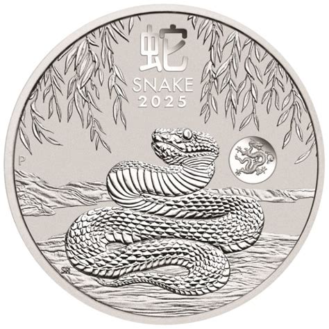 Perth Mint Lunar III Rok Węża 1 uncja Srebra 2025 Dragon Privy Mark