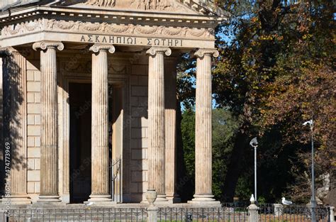 Rom Villa Borghese Tempio Di Esculapio Asklepios Tempel Stock