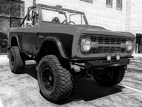 Lifted 1968 Ford Bronco Front Bw Photograph By Dk Digital Pixels