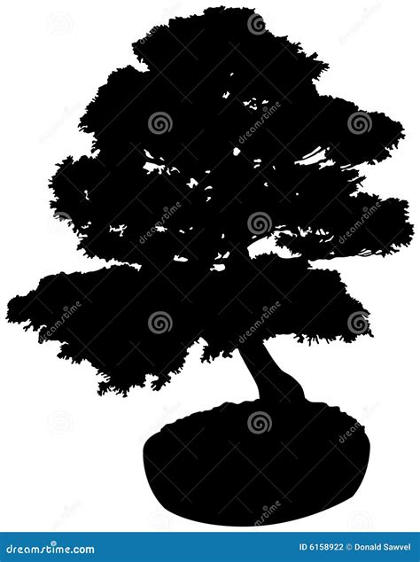 Bonsai Tree Silhouette stock vector. Illustration of plant - 6158922