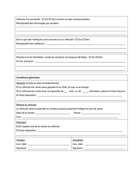 Modelé de contrat de vente d un véhicule DOC PDF page 2 sur 2