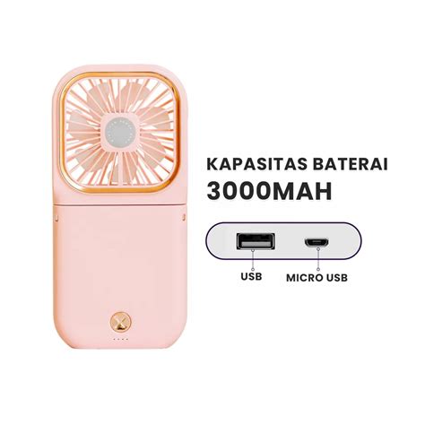 Aolida Kipas Angin Portable Mini Usb Type C Lipat Dudukan Ponsel Dan