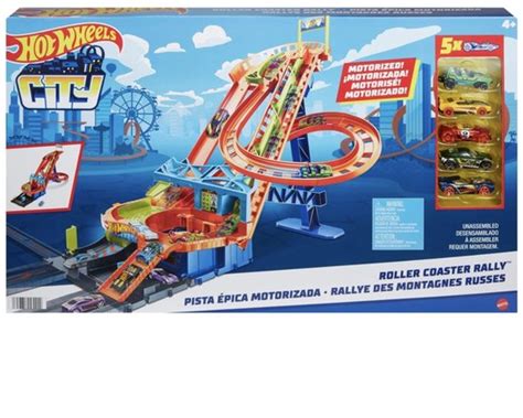 Hot Wheels City Racebaan Roller Coaster Rally Inclusief Autos