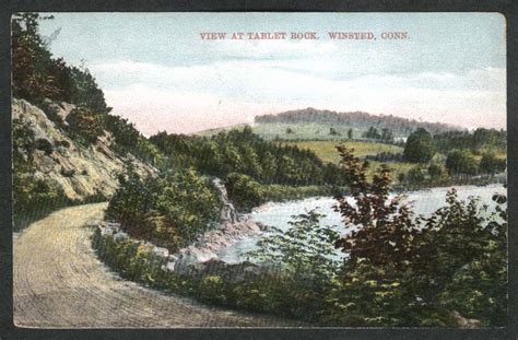 View At Tablet Rock Winsted Ct Postcard 1923