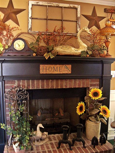 Prim Mantel Display Love The Old Window Stars Above The Fireplace