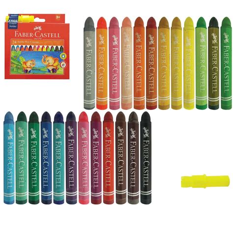 Faber Castell Jumbo Wax Crayons Assorted Colours Art Drawing