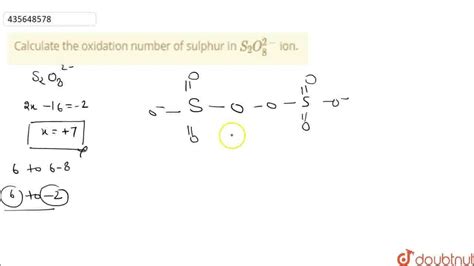 Calculate The Oxidation Number Of Sulphur In S2o82 Ion Class