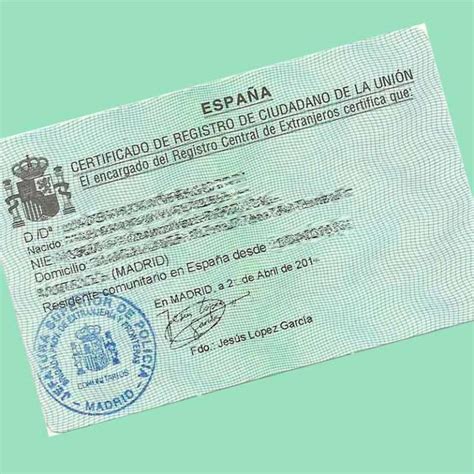 Certificate of registration of EU citizenship in Mérida Campussing