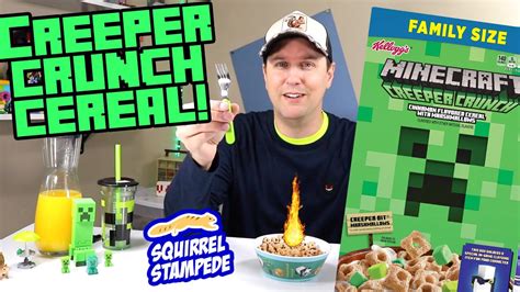 Kellogg S Minecraft Creeper Crunch Cereal Combinations Review YouTube