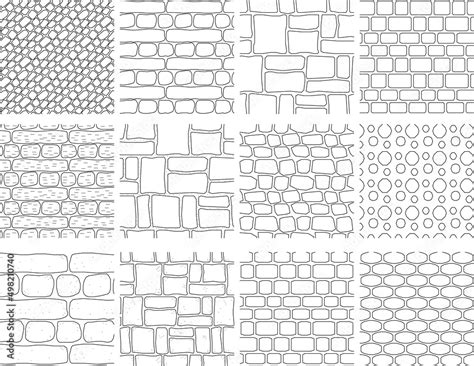 seamless hatch pattern of architectural texture background- stonework Stock Vector | Adobe Stock