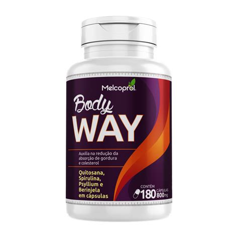 Body Way 120 180 Cáps 800 Mg Quitosana Spirulina Psyllium E