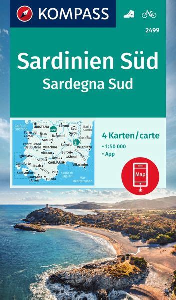 KOMPASS Wanderkarten Set 2499 Sardinien Süd Sardegna Sud 4 Karten 1