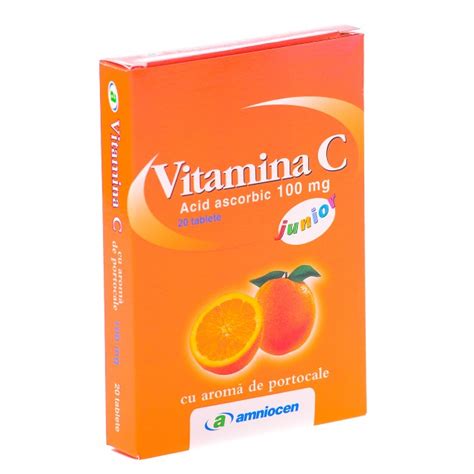 Vitamina C Junior 100mg Amniocen 20 Capsule Imunostimulatoare