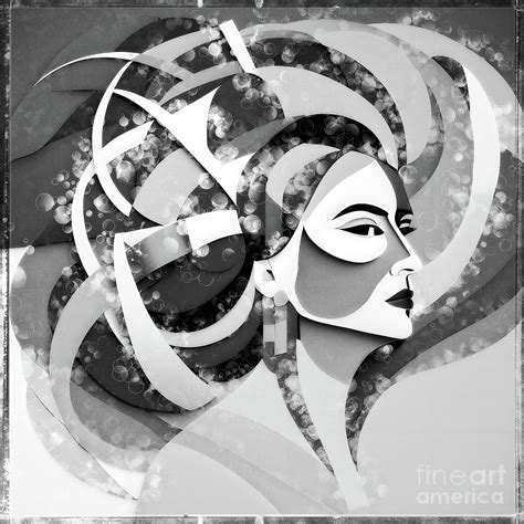 Portrait Abstract - Monochrome 1 Digital Art by Philip Preston - Fine Art America