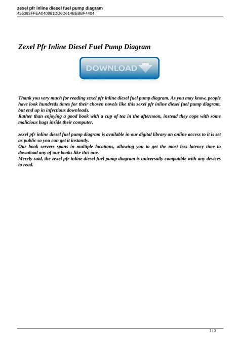 Pdf Zexel Pfr Inline Diesel Fuel Pump Diagram Filethis Video Covers The