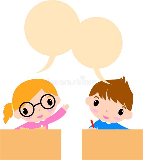 Two Kids Talking To Each Other Clipart