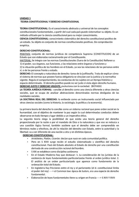 Unidad 1 Unidad 1 Teoria Constitucional Y Derecho Consitucional Teoria Constitucional Es El