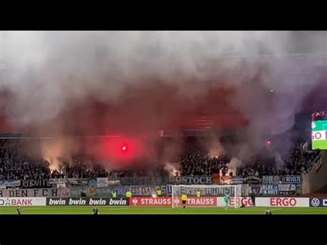 Pyro Show Hansa Rostock Fans At N Rnberg Dfb Pokal Youtube