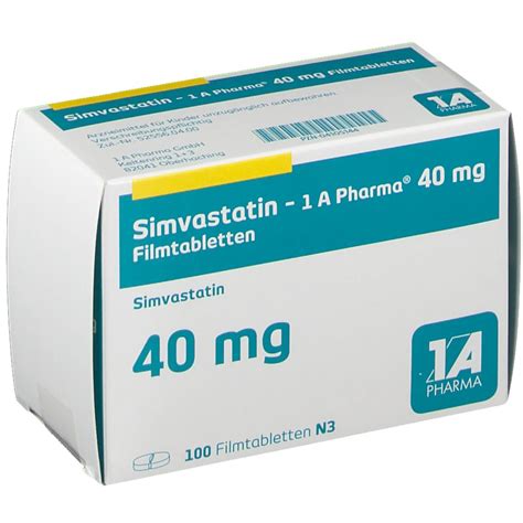 Simvastatin 1a Pharma® 40mg 100 St Mit Dem E Rezept Kaufen Shop Apotheke