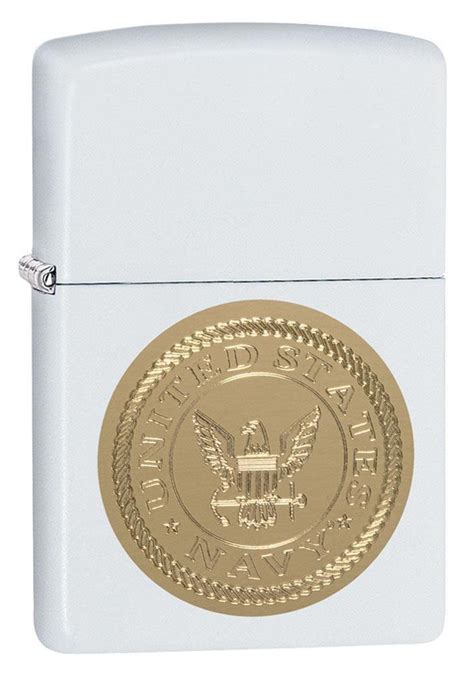 Zippo Lighter United States Navy Shield Engraved White Etsy