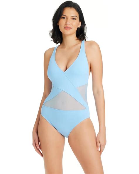 Women S Bleu Rod Beattie Dont Mesh With Me V Neck One Piece Zappos