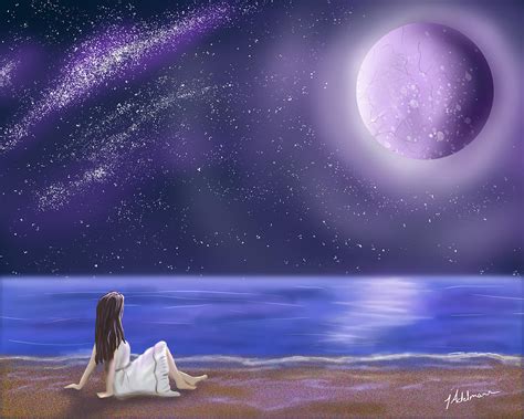 Moon Gazing Digital Art by Jessie Adelmann - Fine Art America