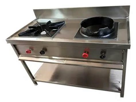 Roopam Enterprises LPG Chinese Cum Indian Two Burner Cooking Range For