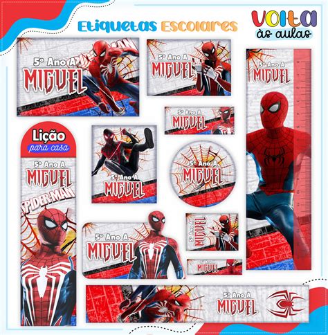 Etiqueta Escolar Homem Aranha Elo Produtos Especiais