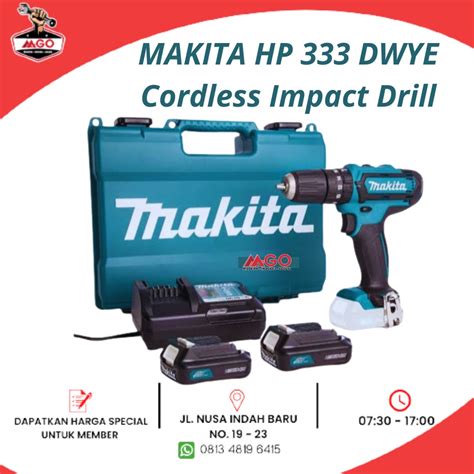 Jual MAKITA HP 333 DWYE CORDLESS DRILL IMPACT Shopee Indonesia