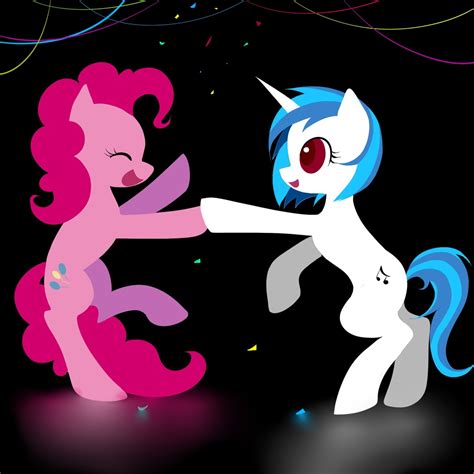 Safe Artist Jacky Bunny Dj Pon Pinkie Pie Vinyl Scratch