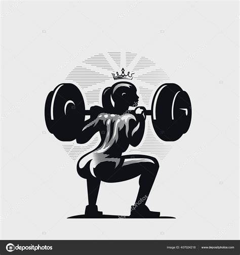 Athletic Fitness Woman Doing Squat Stock Vector By ©masterlevsha 407024218