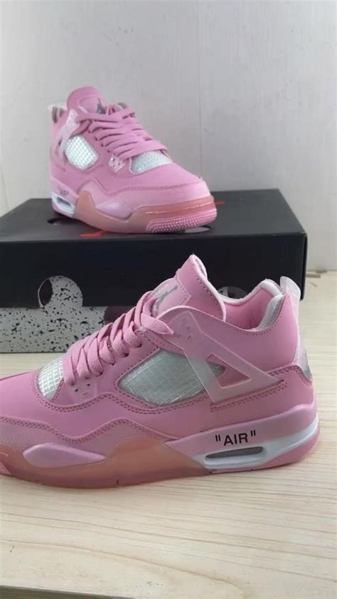 Off-White X Jordan 4 “Pink” | Jordan shoes girls, Wedge sneakers, Sneakers