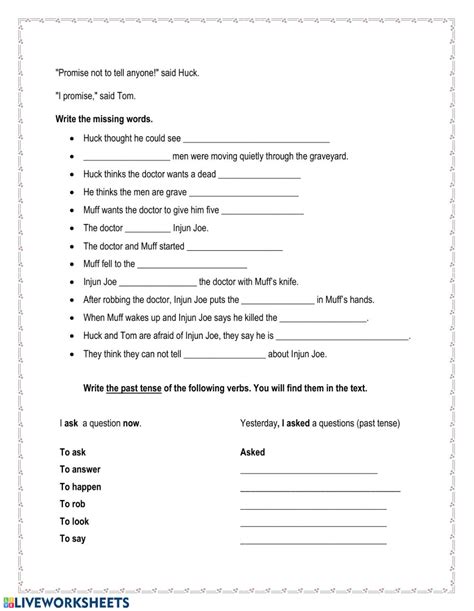 Reading Skills And Strategies Worksheet The Adventures Of Tom Sawyer