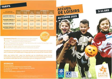 Accueil de loisirs automne 2019 Bientôt les inscriptions La Suze