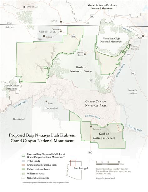 Map of Proposed Baaj Nwaavjo I’tah Kukveni Grand Canyon National Monument | Grand Canyon Trust