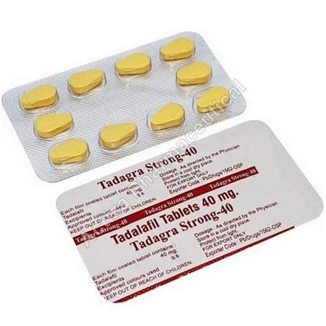 Tadagra Strong 40 Mg Tablet At Rs 200 Stripe Tadalafil Tablets In