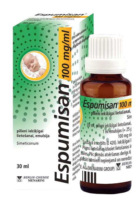 ESPUMISAN 100 mg ml pilieni 30 ml Piegāde visā Latvijā Mēness aptieka