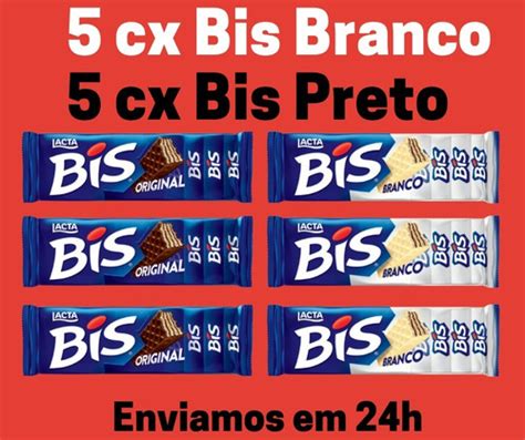 10 Caixas Choc Bis Branco Preto Lacta 126g Atacado Parcelamento Sem