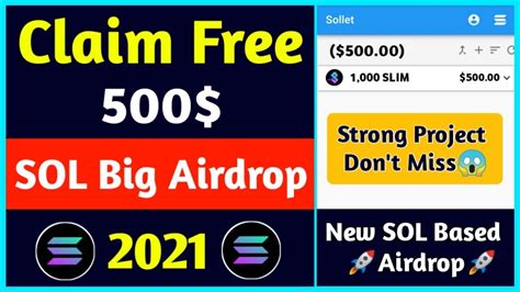 Get Free 500 New Big Crypto Airdrop 2021 SOL Blockchain Airdrop