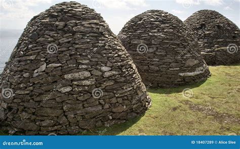 Irish Beehive Huts In A Village Royalty Free Stock Photo