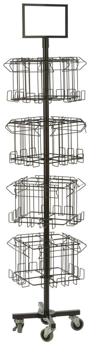 4 Tier Wire Literature Floor Stand 4 8 5 W 16 32 Pockets Rotating