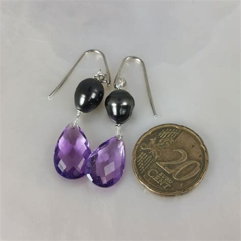 No Reserve Price Amethyst Tahitian Pearls Dr X Mm Carats