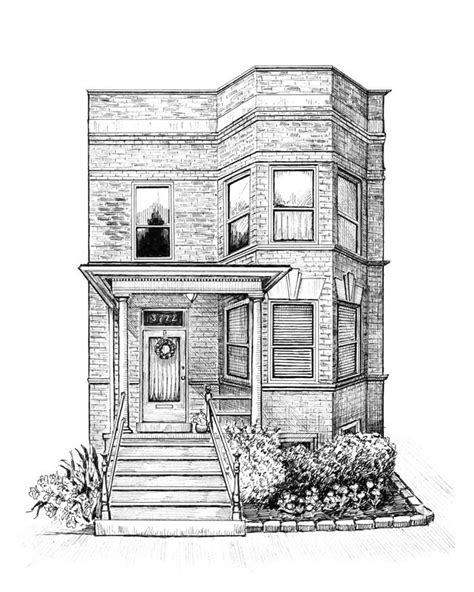 Portraits Of The Home In Pen Ink Wonder City Studio Dibujo De