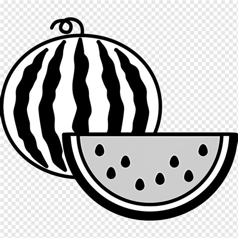 watermelon slices black white png pngwing